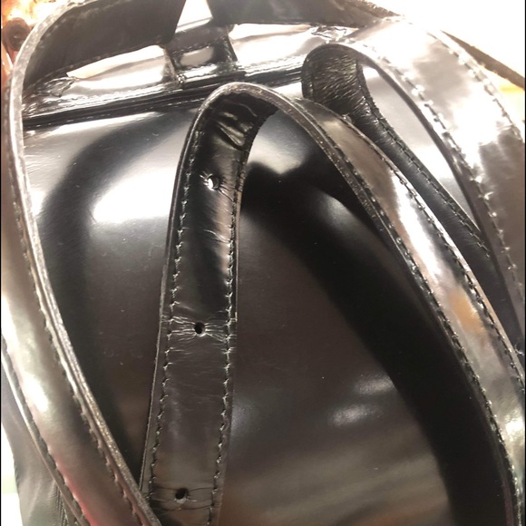 Authentic GUCCI Logos Bamboo Mini Backpack Bag Nylon Leather Black Italy - Picture 12 of 15